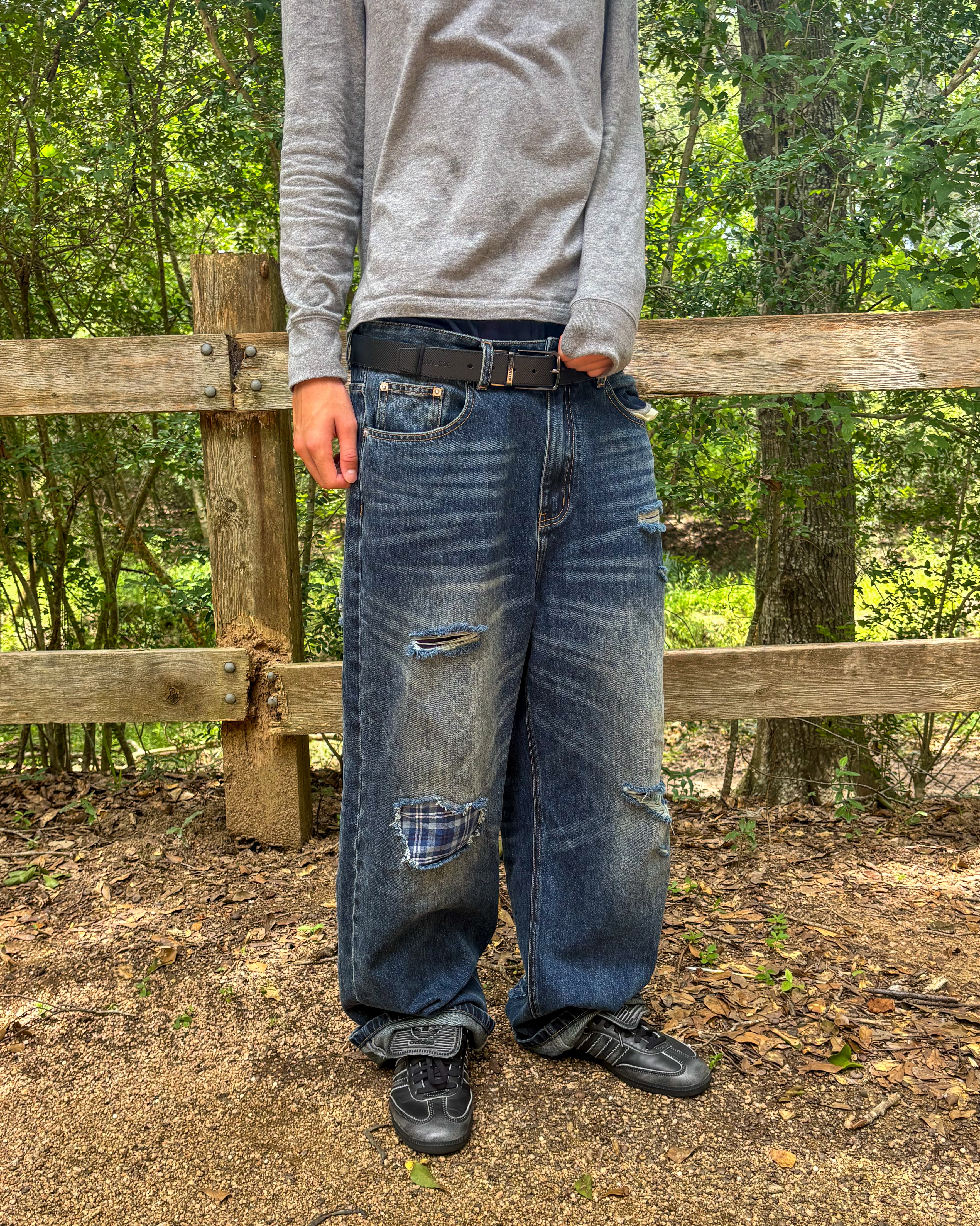 Plaid Repair Denim